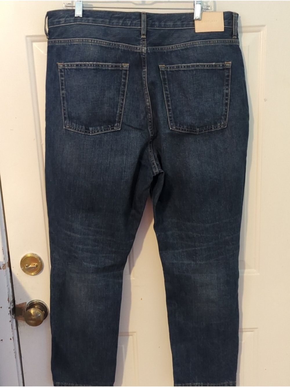 Everlane Dark Wash Distressed Straight Jeans 33 Crop Ripped Jeans Women's - Picture 6 of 11